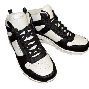 Skechers Wms Sz 9.5  Uno-High Regards White High Top Sneakers 177099 Color WBK